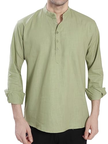 Image of DIVISIVE Men's Slim Fit Full Sleeves Cotton Short Kurta