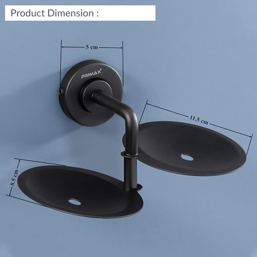 Image of Plantex (Primax) 304 Grade Stainless Steel Double Soap Holder /Soap Stand /Soap Dish for Bathroom and Wash Basin /Bathroom Accessories - Daizy (Black)