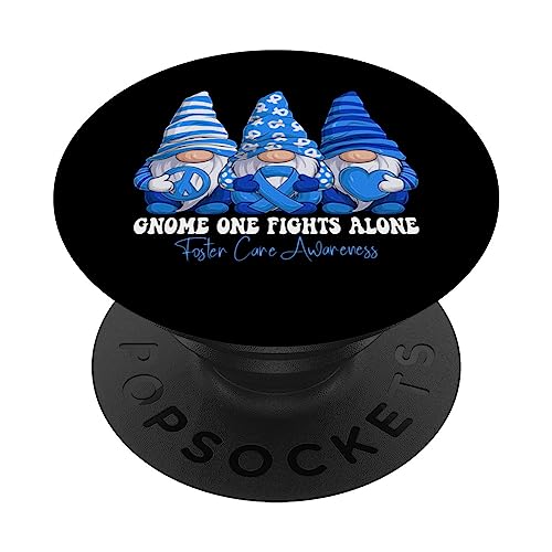 Foster Care Awareness Month - Soporte de gnomos con cinta azul PopSockets PopGrip Intercambiable
