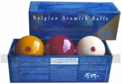 Aramith Super Pro Cup Billiard Balls (with Spot White and Spot Yellow, 2 and 1/16 inch, 52.5mm)