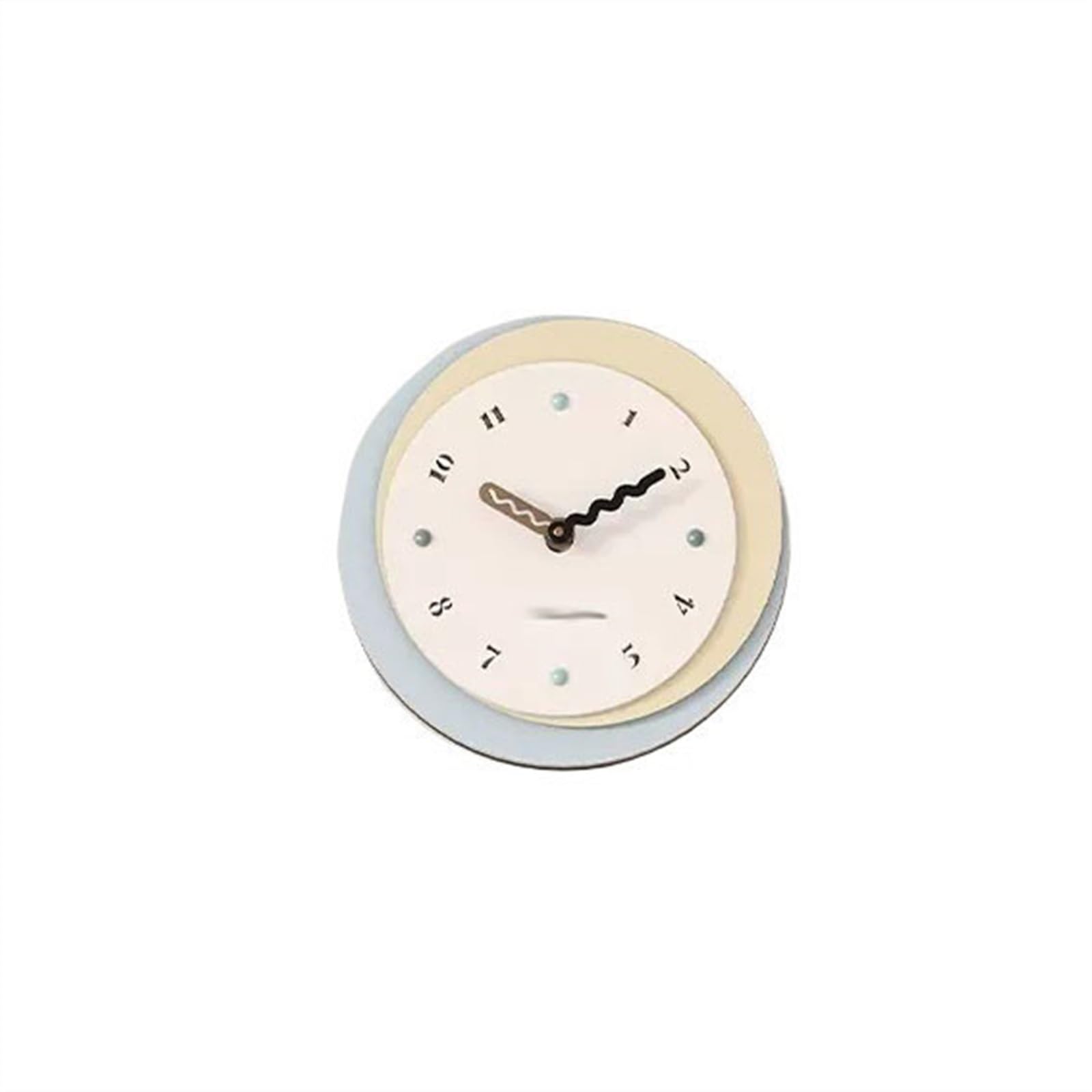 EINES Wall Clocks Cream Creative Wall Clock Household Atmosphere Clock Living Room Clock No Punch Modern Simple Wall Watch(A)