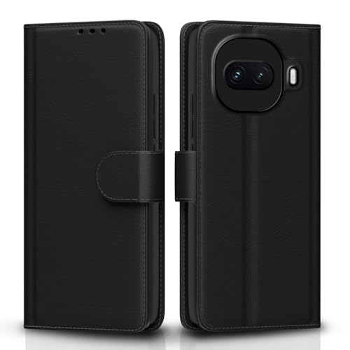 Image of Amazon Basics Flip Cover for iQOO 15R 5G Leather Finish | Wallet Stand and Shock Proof | Inside TPU with Card Pockets | Complete Protection Flip Case (Black)