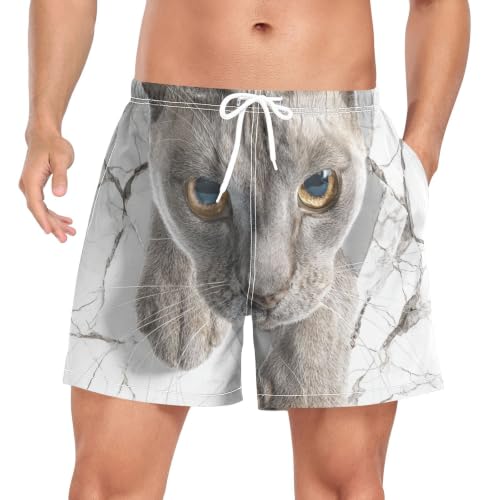 Pantalones cortos de natación de secado rápido estilo felino