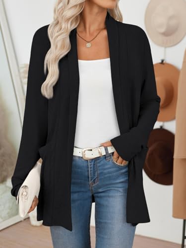 Image of LILLUSORY Cardigan Sweaters for Women Lightweight Cardigans Fall Outfits | Open Front Long Cardigan with Pockets, Business Casual Outfits, Airport Travel Outfits, Teacher Outfits, 2026 Fall Fashion
