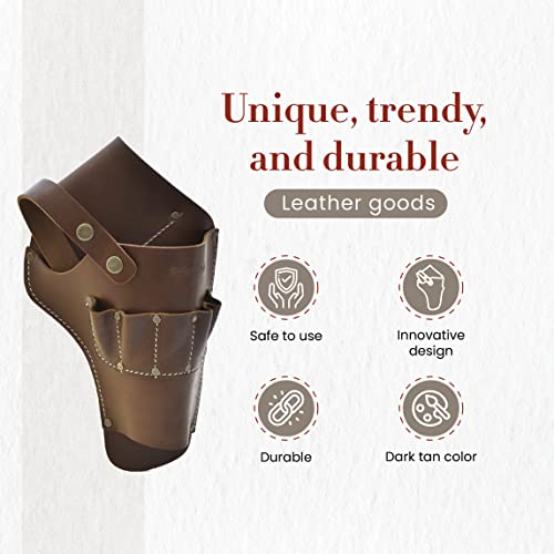 Style N Craft Cordless Drill Holster, Full-Grain Leather Drill Holder, Drill Holster With Full-Grain Leather Pockets For Drill Bits, Compatible With Most T-Handle Drills, Dark Tan (98000)  #TOP3