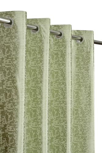 Image of Crosshatch Pastel Green Polyester Window Curtains 6 Feet | Darkening Drapes with Eyelets | Set of 2 Panels for Living Room, Bedroom & Office