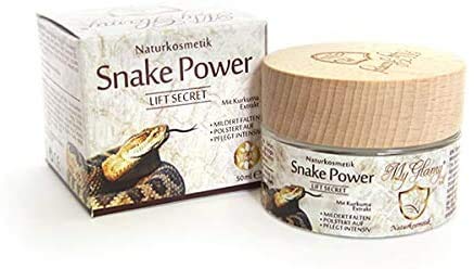 SET MyGlamy Naturkosmetik Snake Power LIFT 30 ml Serum + 50 ml Gesichtscreme mit 7% Schlangengift+ Kurkuma+ Hyaluronsäure Elixir Anti Age Snake POWER GLAS-TIEGEL