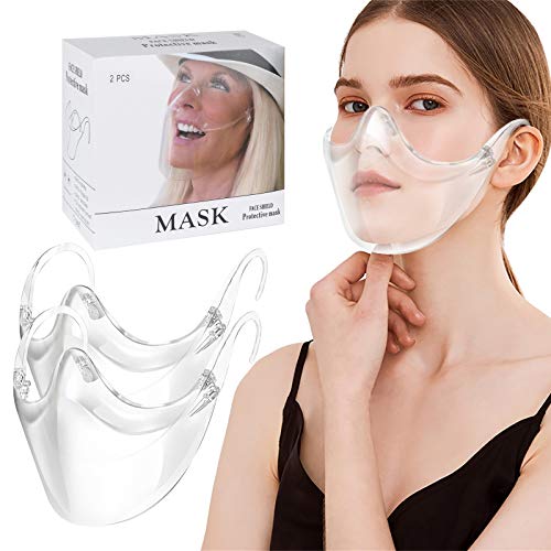 Clear Face Mask Durable Mask Face Shield Transparent Anti Fog Combine Plastic Reusable Lightweight Face Covering for Adults Men Women