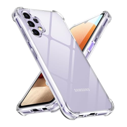 Yxnvixn Clear Case for Samsung Galaxy A32 5G Case Advanced Airbag Drop Protection Cover Anti-Yellowing Anti-Scratch Transparent Soft Shockproof TPU Bumper Phone Case for Samsung A32 5G 6.5 Inch