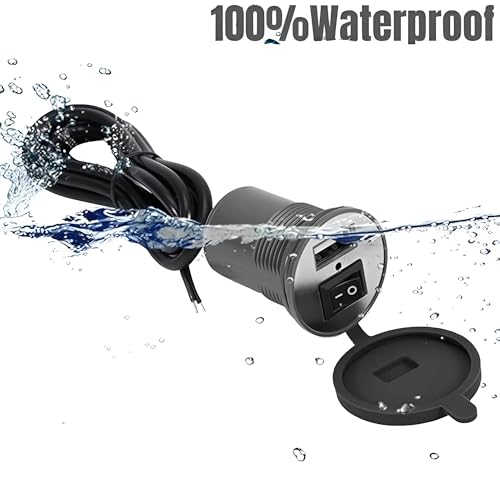 Image of USB Mobile Charger for Bikes and Cars. (Fast Charging Output : 5V-1.5A) (Waterproof Silicon Cover with ON /Off Switch) - Black