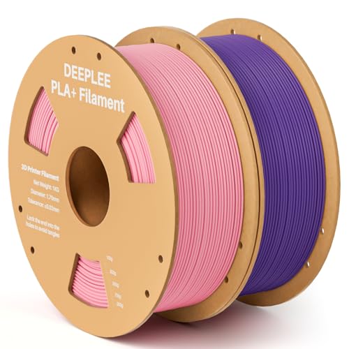 Image of PLA+ 1.75mm 3D Printer Filament, PLA Plus with Dimensional Accuracy + /- 0.02mm, Higher Strength and Toughness, Neatly Wound, No Clogging, 2 Pack 1kg Pink & Purple