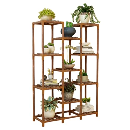 Solution de rangement pour plantes en bois avec seau métallique