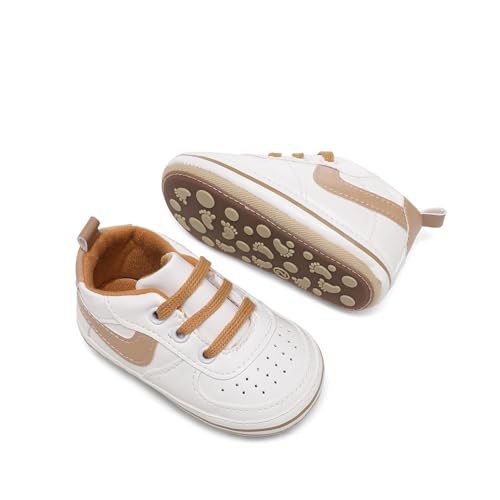 Image of Clowora Unsex Baby Shoes Boys Girls Infant Sneakers Non-Slip Soft Rubber Sole Toddler Crib First Walker Lightweight Shoes