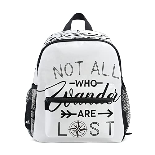 Not All Who Wander - Mochila para niños y niñas, diseño de jardín de infantes con correa para el...