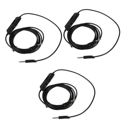 3 Pecas Cabo De Áudio Macho Para Macho Cabo De Fone De Ouvido Para Jogos Cabo Mudo Em Linha Cabo De Chat Com Controle Cabo De Volume A30 Fio Elétrico Linha De Interfone