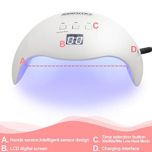 Ranphykx Nail Dryer, 48W Gel Uv Led Nail Lamp With 3 Timers And Sensor 21Pcs Led Gel Machine For Manicure And Pedicure (White) #TOP4