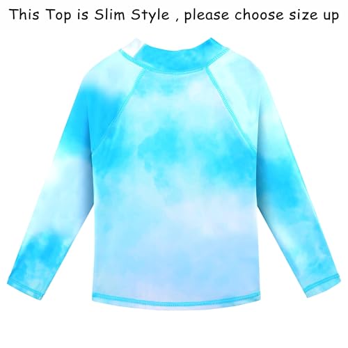 TFJH E 2 Pack Boys Girls Swim Shirt Rash Guard for Girls Long Sleeve Swim Tops UV 50+ 3-12Y4