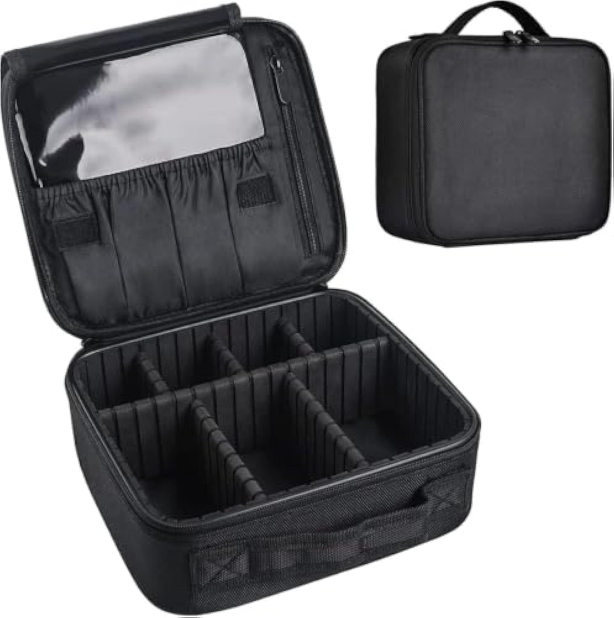 Essentials Professional Makeup Train Case with Adjustable Dividers
