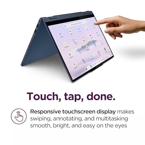 Image of Lenovo Chromebook Plus (2026 Flex 5i) 2-in-1 Laptop (14 inch FHD+ Touchscreen, Intel Core i3 N355, 8GB RAM, 128GB Storage + 128GB SD Card), Business, Home, Students, Webcam, Backlit, FP, Chrome OS