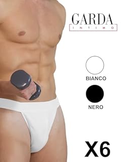 GARDA - 6 Slip Tanga Uomo 100% Filo di Scozia Art.0950 (Bianco, 3/S)