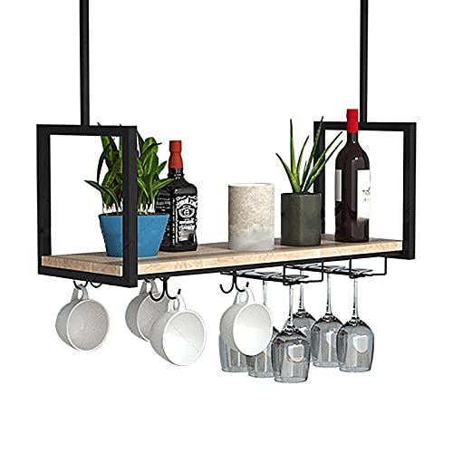 WXQDDA Ceiling Shelf Industrial Wine Rack, Storage Rack and Display Stand for Kitchen Bar Restaurant, for Display, Storage Decor, Hanging Wine Glass Rack/100 * 30 * 60Cm (120 * 30 * 60Cm)