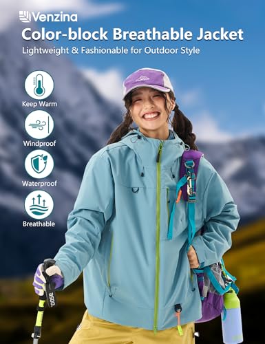 Image of Venzina Women's 3-in-1 Thermal Jacket I Windproof & Water-Resistant Graphene Heating Winter CoatFleece-Lined Jacket for Hiking, Camping, Skiing & Daily CommuteFashion-Forward Outdoor Wear