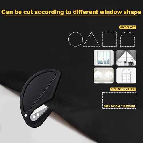 300×145cm Portable Blackout Blinds Stick on Blinds for Windows, Temporary 100% Blackout Curtains Suitable for Cutting any Size Shape - for Bedroom, Indoor and Outdoor, Travel Nursery Loft RV Car - Cosy Home Interiors 300×145cm Portable Blackout Blinds Stick on Blinds for Windows, Temporary 100% Blackout Curtains Suitable for Cutting any Size Shape - for Bedroom, Indoor and Outdoor, Travel Nursery Loft RV Car - Image 8