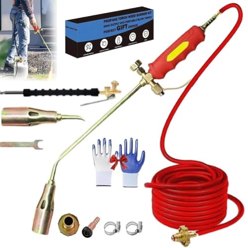 Frontaley - Kit de quemador de malezas de propano, Firmsteady de alto rendimiento de 1.900.000 BTU, antorcha de malezas ajustable con método protector para malas hierbas al aire libre con opciones de