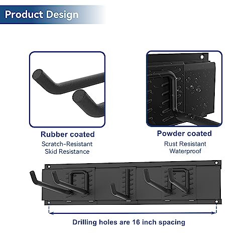 WALMANN Garage Storage Organization System Ski Wall Rack 2 Pairs of Skis Mount Hanger Home Shed and Garage Snowboard Wall Rack System Holds Up to 100lbs