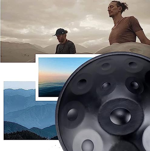 Handpan Drum Instrument con 12 notas en Re menor, 432 Hz, incluye bolsa suave para handpan, 2 mazos de mano y soporte para handpan miniatura 3