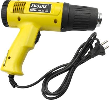 Svojas Hot Air Plastic Heat Gun with Dual Temperature 1800W for Removing Paint, Sticky Sticker, de Shrinking PVC (Yellow) 1800 W Heat Gun