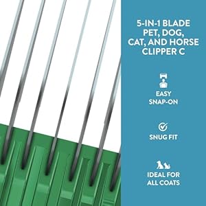 WAHL Professional Animal Stainless Steel Attachment Guide Comb for Wahl’s 5-in-1 Detachable Blade Pet, Dog, Cat, and Horse Clippers C, 7/8-Inch Cut Length (3338)