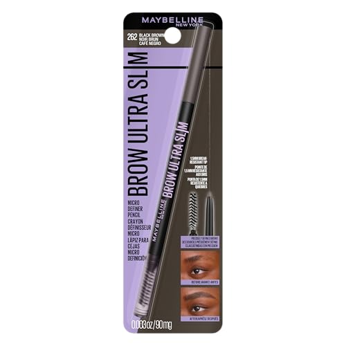 Maybelline New York Brow Ultra Slim Eyebrow Pencil, Black Brown