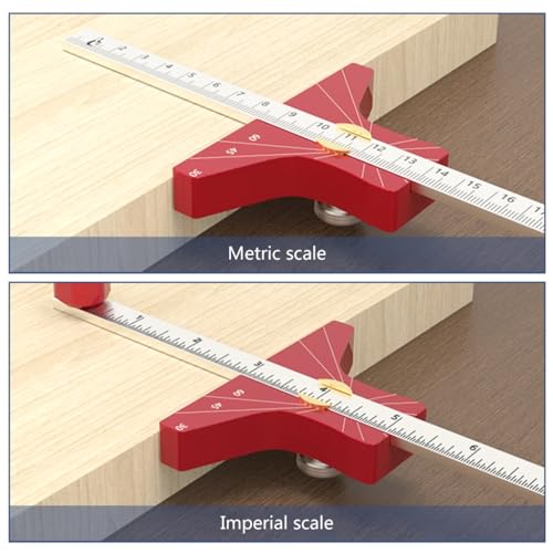 Règle de mesure de marquage du bois multi-angles à double échelle précise
