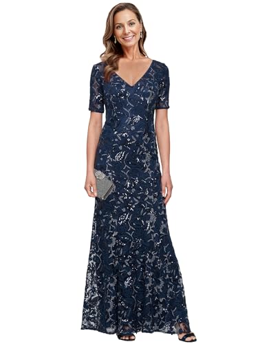 Lace Mermaid Mother of The Bride Dresses for Women Short Sleeve Formal Wedding Guest Dress Long Evening Gown2