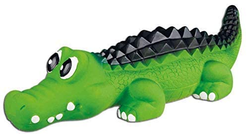 TRIXIE: - Crocodile Toy for Dogs | Made with Durable and Non-Toxic Latex Material | Encourages Positive Chew Behaviour and Maintains Dental Hygiene | Comes with a Squeaker for Added Fun - 33 cm (B09NNGP7NK) Amazon Price History, Amazon Price Tracker