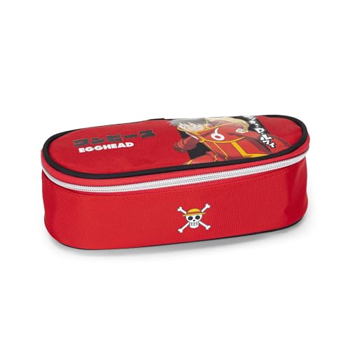 Franco Cosimo Panini ONE PIECE - Astuccio Scuola Ufficiale One Piece, Astuccio Bambino e Bambina Ovale, Ideale per Riporre la Cancelleria, con Pratica Chiusura a Zip, 22x7,5Hx11 cm