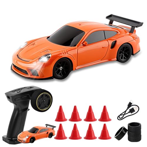 Vefacion Mini RC Drift Car 1:43 Scale 2,4GHz 15KM/H hohe Geschwindigkeit Sport Rennauto Ferngesteuert Auto Modell mit Licht f&uuml;r Jungen M&auml;dchen und Erwachsene Geschenk