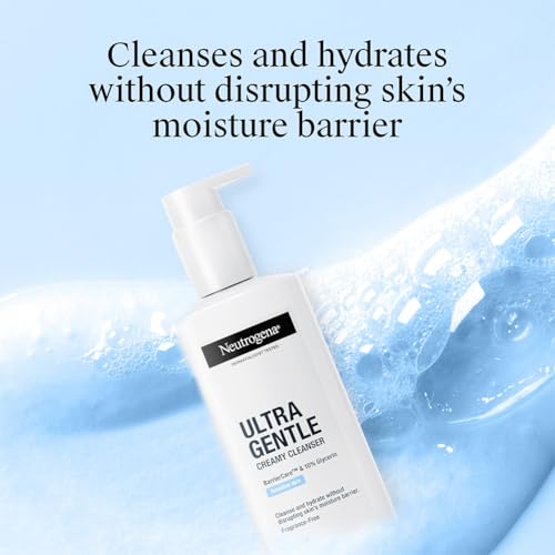 Image of Neutrogena Ultra Gentle Creamy Cleanser | 14X Gentler Cleanser | All Skin Types Including Sensitive Skin | Face Wash for Sensitive Skin for Men & Women | With Barriercare Technology & 10% Glycerin | Paraben-Free
