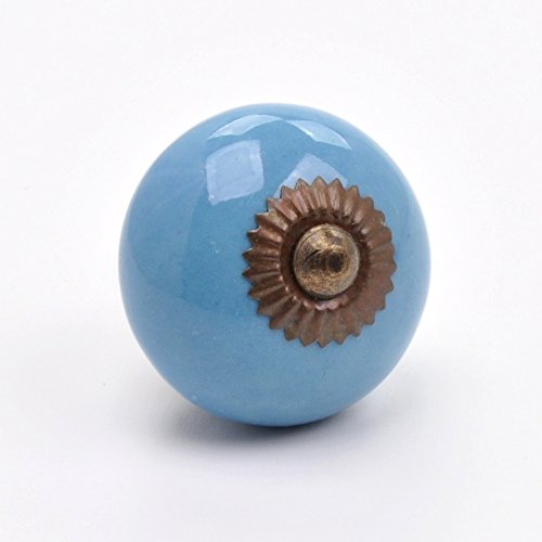 Simple Cheap Bleu Vintage Céramique Boutons de portes, bouton de placard, poignée de porte pour armoires, portes, tiroirs, meubles 4 cm de diamètre, vis à bouton 3.37 cm Cover