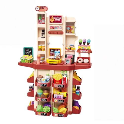 GRSMIS キッズストアプレイセット、シミュレーションスーパーマーケットおもちゃパズル教育レジカウンターままごとのおもちゃ子供幼児屋外プレイセット誕生日プレゼント クリスマス (66667)
