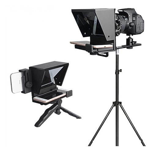 Image of Portable Teleprompter, Teleprompter Portable Prompter Smartphone for News Interview from Speech DSLR Cameras Mobile Phone with Remote Control,for Streaming(Phone Version)