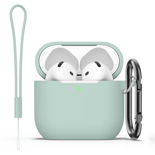 Image of Tobfit Case for AirPods 4 Case Cover 2024 with Lanyard & Keychain, Soft Silicone Protective Case for Apple AirPods 4th Generation, Full Protection, Support Wireless Charging, Fog