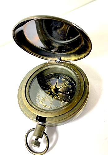 Antique Finish Nautical Pocket Push Button Compass for Camping & Hiking-image-44