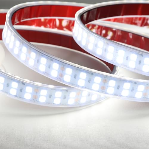 Image of LEDENET High Bright LED Strip Lights 5050 900LEDs Double Row 6500K Daylight White 12V DC LED Tape Light Flexible LED Strip Lighting Waterproof IP67 Outdoor Use 16.4ft