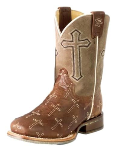 Tin Haul Boys' Holy Son Western Boot Broad Square Toe Brown 2 D