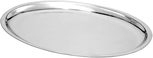 Soro Essentials - Plato ovalado de acero inoxidable de 11.5 x 8 pulgadas - Platos de servir para aperitivos, platos para servir aperitivos, platos