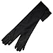 ZaZa Bridal 19.5" Long 4-Way Stretch Matte Finish Satin Dress Gloves-Black