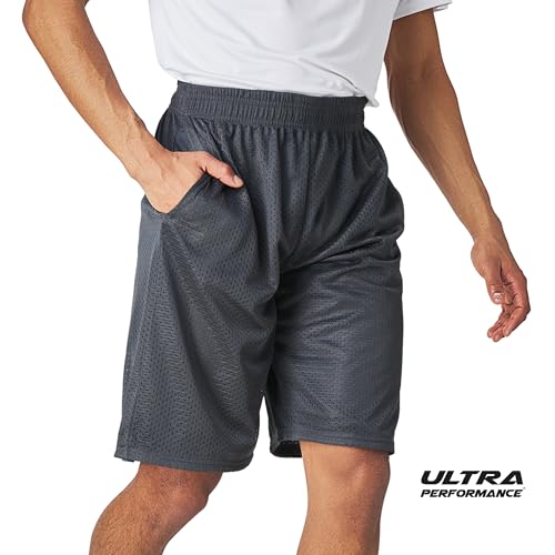 Ultra Performance Men's Athletic Mesh Short's 3 Pack Mens Basketball Shorts Gym Workout & Sport Short with Pockets for Men - Image 3