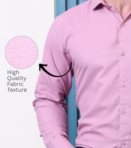 Image of CONTRARY Men's Pure Cotton Solid Stylish Casual & Formal Wear Shirt | Stylish Regular Fit Full Sleeve Comfortable Office Party Trendy Shirt - Multi Color